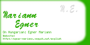 mariann egner business card